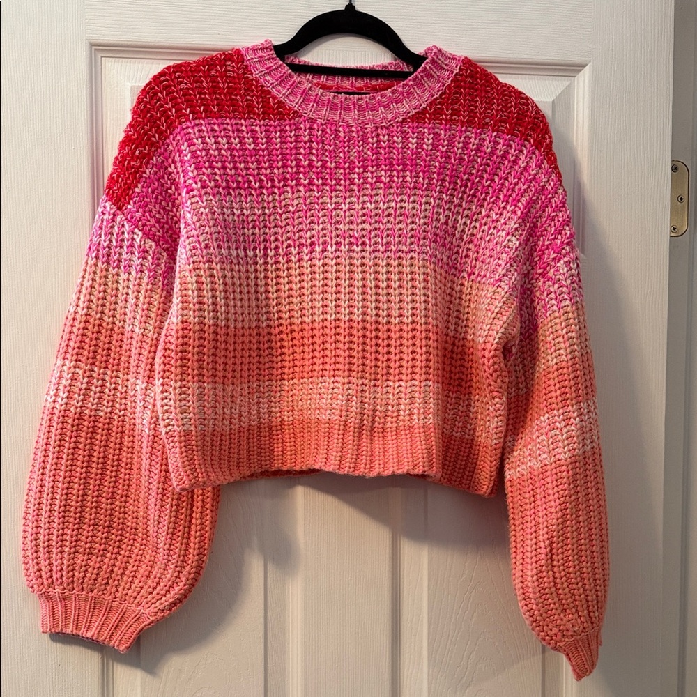 Olivaceous Red and Pink Knit Sweater